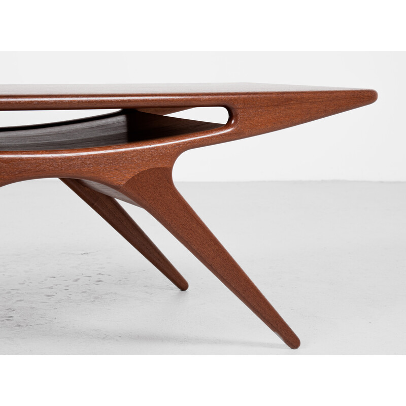 Mid century Danish Smile coffee table in teak by Johannes Andersen for Silkeborg, 1950s