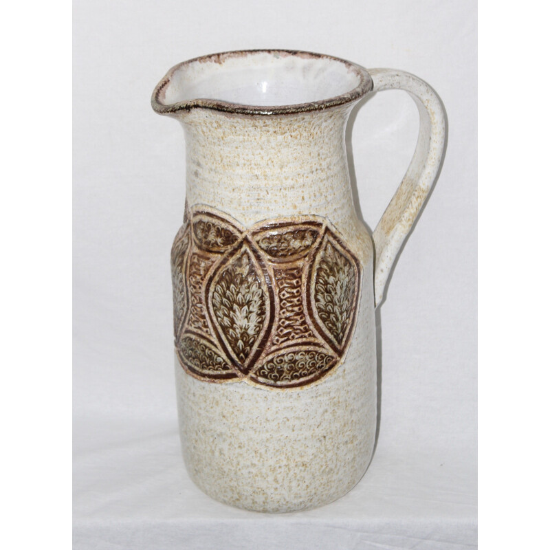 Vase vintage blanc en céramique, Louis GIRAUD - 1950