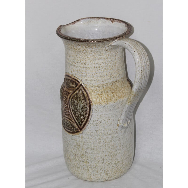 White ceramic vase, Louis GIRAUD -1950s