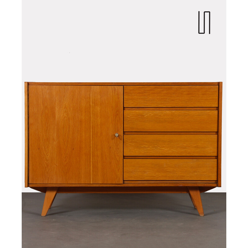 Vintage oakwood sideboard model U-458 by Jiri Jiroutek for Interier Praha, Czech Republic 1960