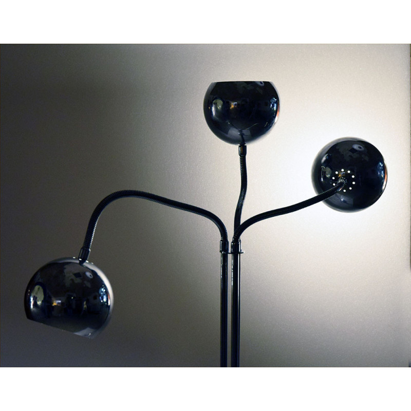 Lámpara de pie vintage de 3 luces de Goffredo Reggiani, 1970
