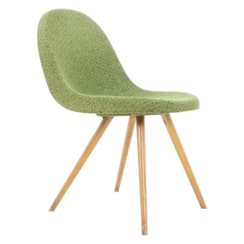 Vertex Czech green Dining Chair, Miroslav NAVRATIL - 1950s