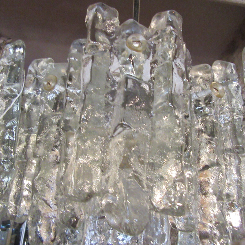 Vintage frosted glass chandelier by Kalmar J. T, 1960-1970