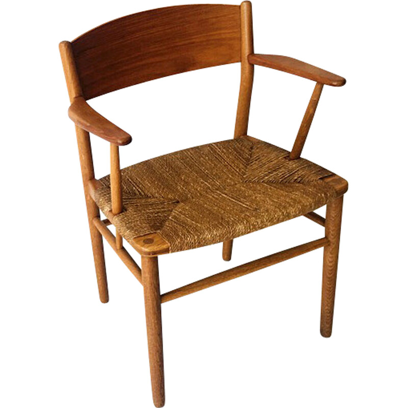 Cadeira de braços dinamarquesa Vintage por Borge Mogensen, 1960