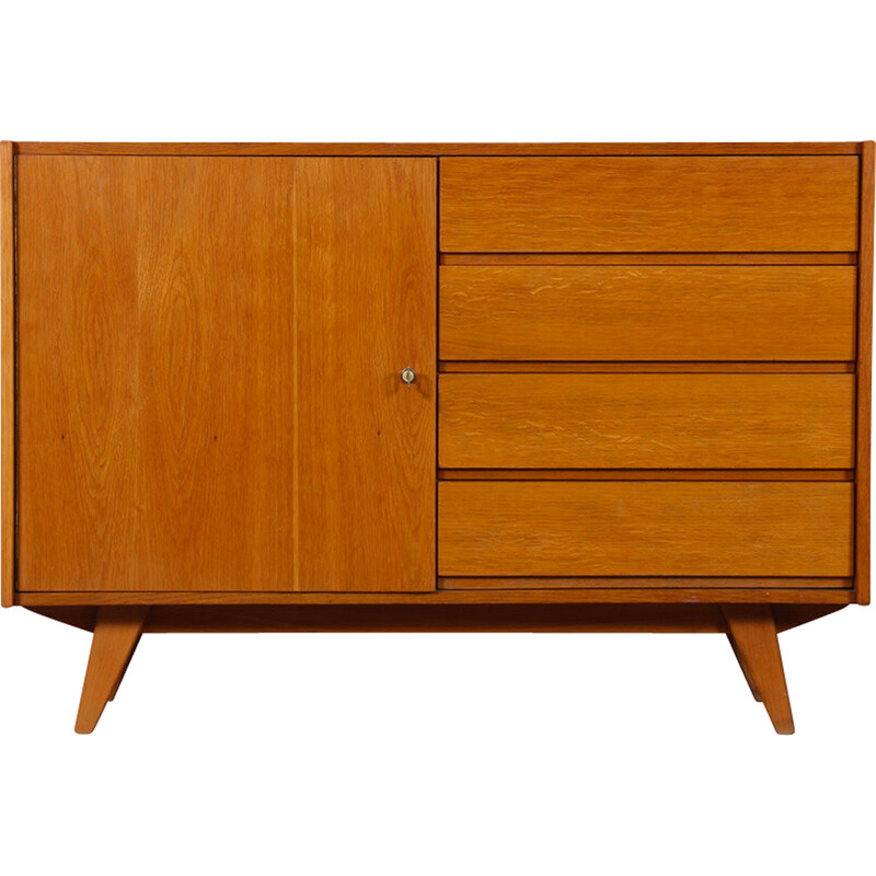 Credenza vintage in rovere modello U-458 di Jiri Jiroutek per Interier Praha, Repubblica Ceca 1960