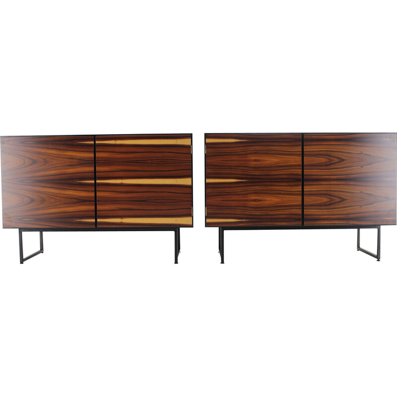 Pair of vintage rosewood sideboards by Omann Jun, Denmark 1960s