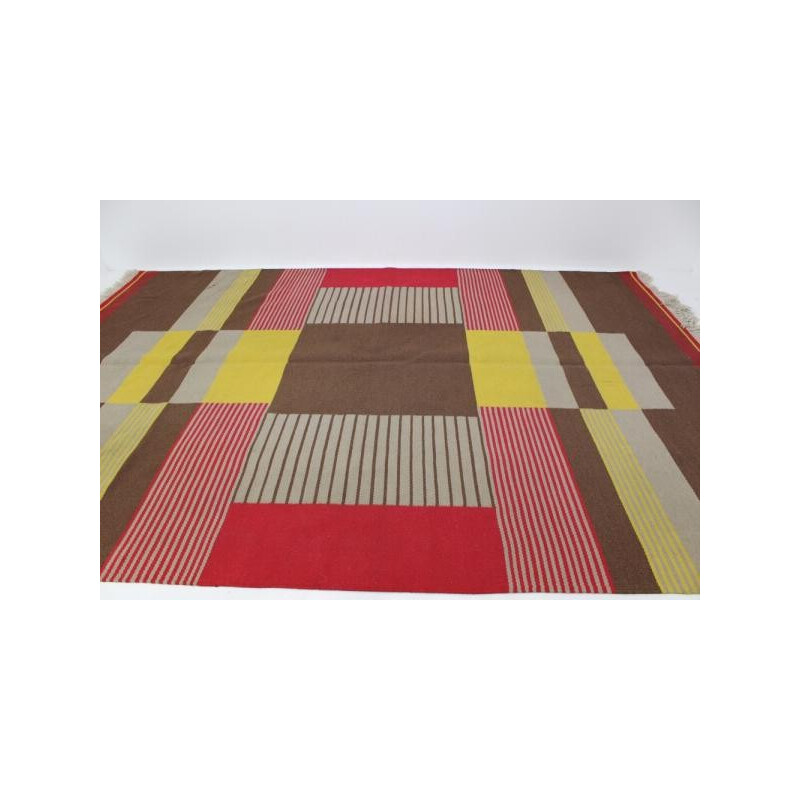 Vintage modernist rug by Antonin Kybal, Czechoslovakia 1950
