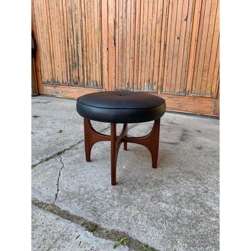 Mid-century Danish teak and leather ottoman by Kofod Larsen for G-Plan, 1960s