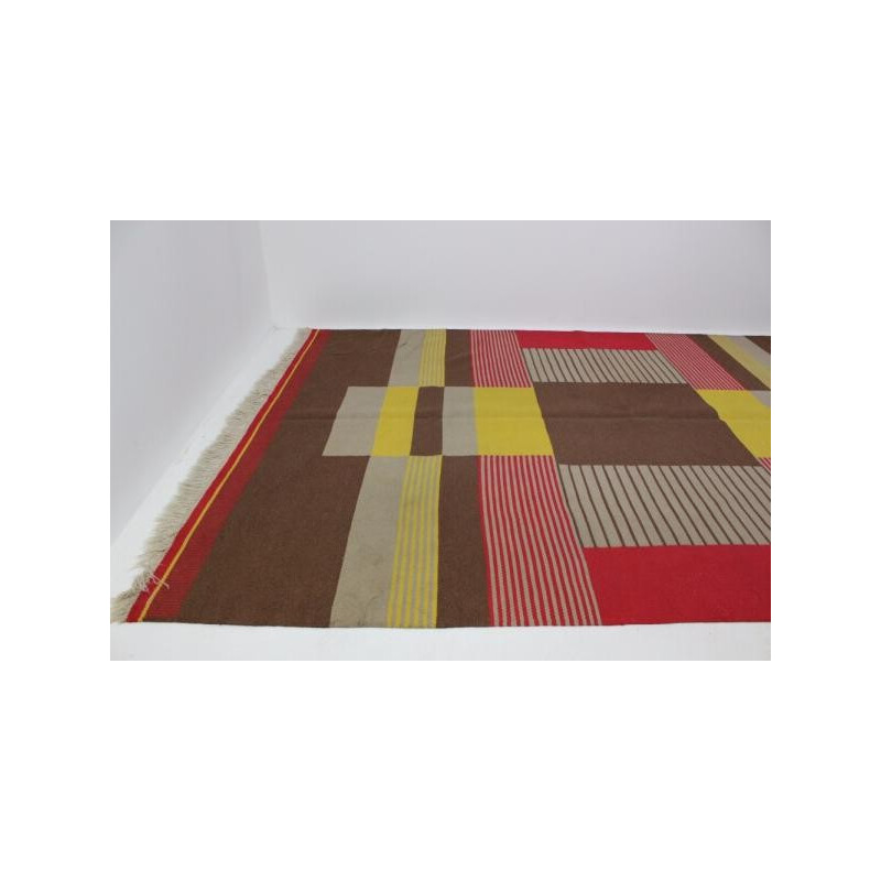 Vintage modernist rug by Antonin Kybal, Czechoslovakia 1950