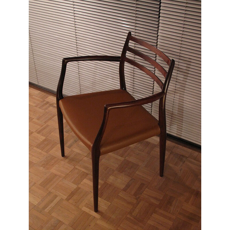 J.L Moller Mobelfabrik "62" rosewood chair, NIELS MOLLER - 1960s