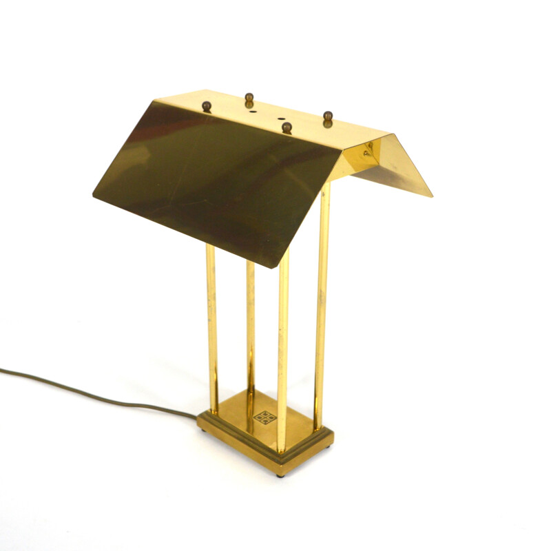 Lampe de bureau vintage "Mega Watt" en laiton par Peter Ghyczy pour Ghyczy, Pays-Bas 1980