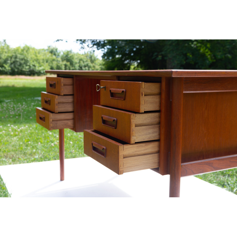 Danish vintage teak desk by Tibergaard, 1960s