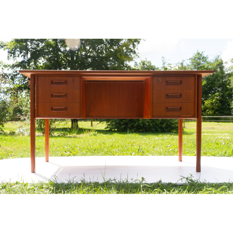 Danish vintage teak desk by Tibergaard, 1960s