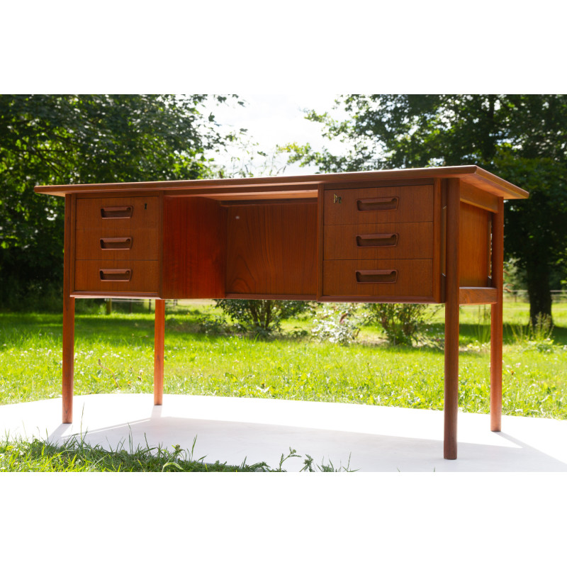 Vintage Deens teakhouten bureau van Tibergaard, 1960