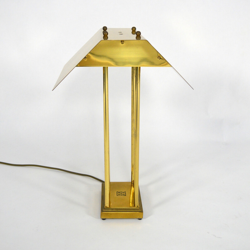 Lampe de bureau vintage "Mega Watt" en laiton par Peter Ghyczy pour Ghyczy, Pays-Bas 1980