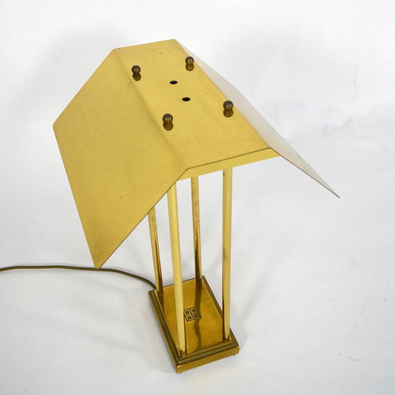 Mega Watt" vintage bureaulamp in messing van Peter Ghyczy voor Ghyczy, Nederland 1980