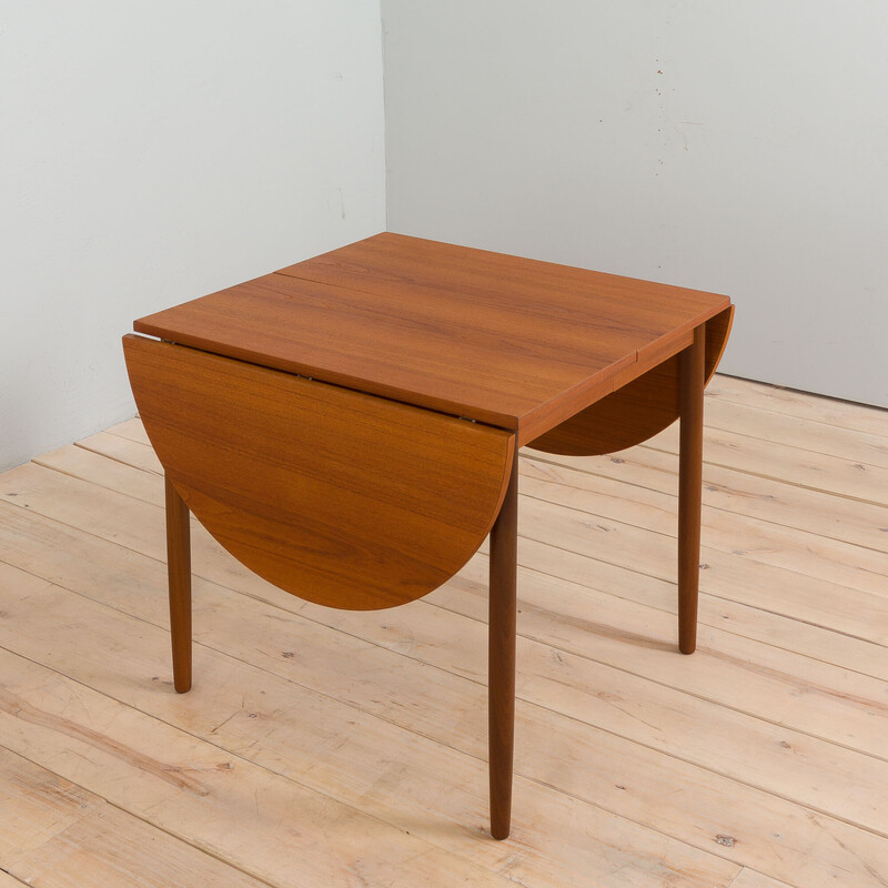 Table à rallonge danoise vintage en teck, 1960