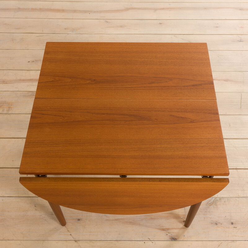 Mesa extensible de teca danesa vintage, 1960