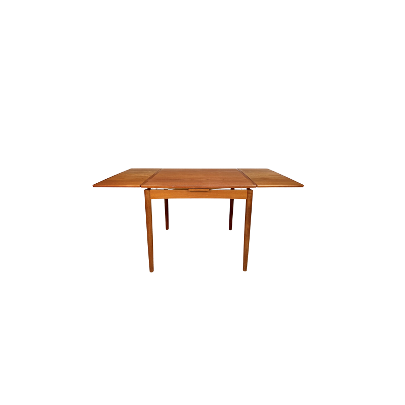 Danish vintage extendable square teak dining table by Poul Hundevad for Hundevad and Co., 1960s