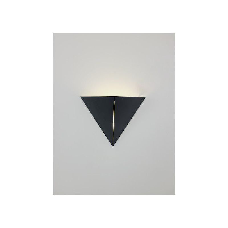 Vintage wall lamp in metal and opal glass by Glashütte Limburg