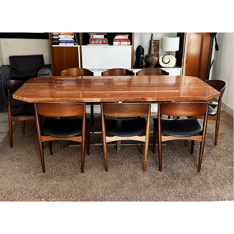 Vintage Italian table in pink marble, 1970