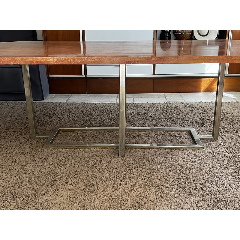 Vintage Italian table in pink marble, 1970