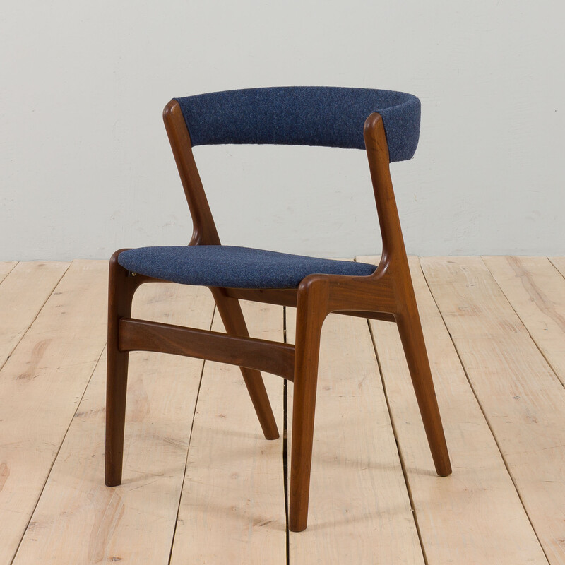 Conjunto de 4 cadeiras de teca vintage Fire de Kai Kristansen para Schou Andersen, Dinamarca Anos 60