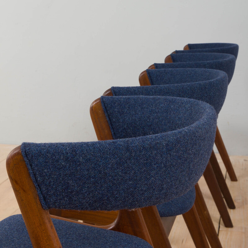 Set of 4 vintage teak Fire chairs by Kai Kristansen for Schou Andersen, Denmark 1960s