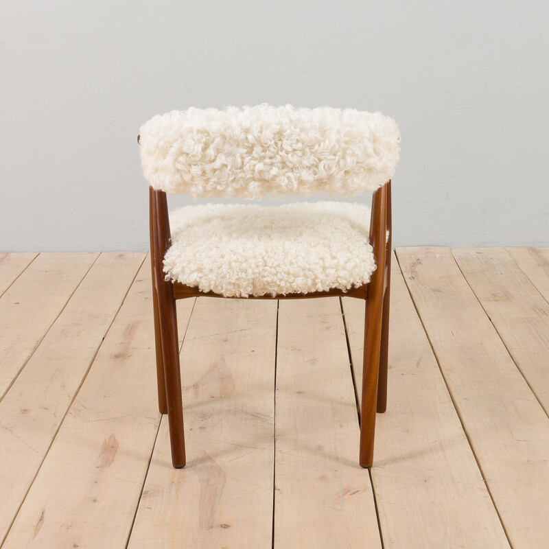 Vintage-Sessel aus Teakholz und natürlichem Schaffell von TH Harlev für Farstrup Møbler, Dänemark 1960
