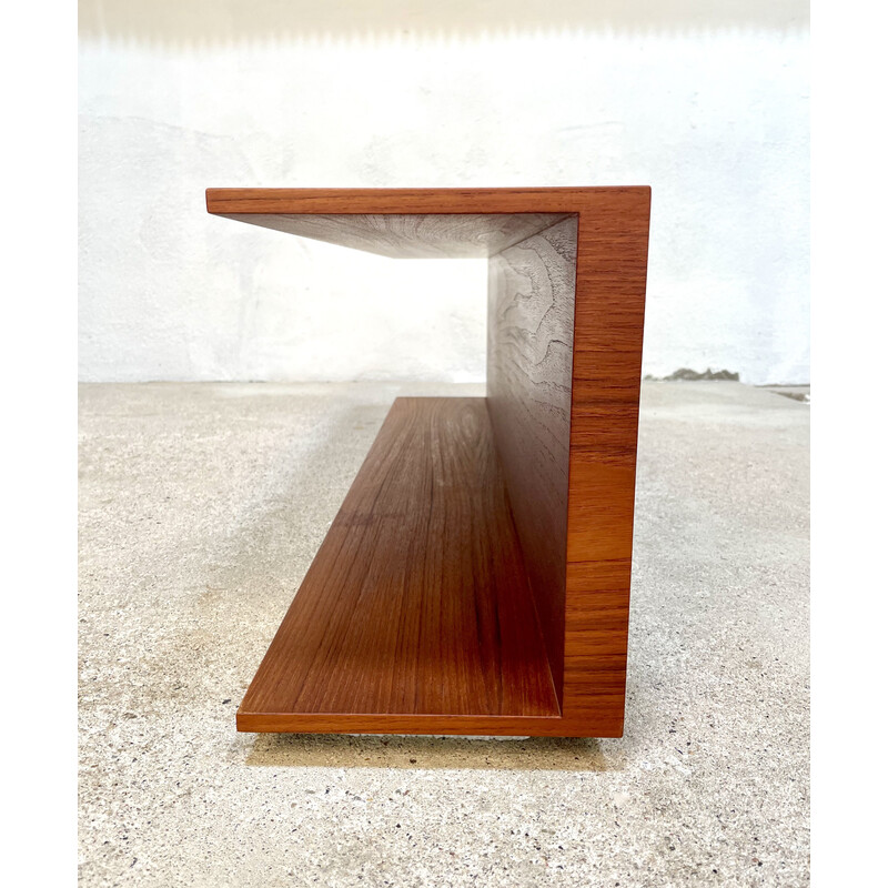 Mensola vintage minimalista in teak di Walter Wirz per Wilhelm Renz, Germania 1960