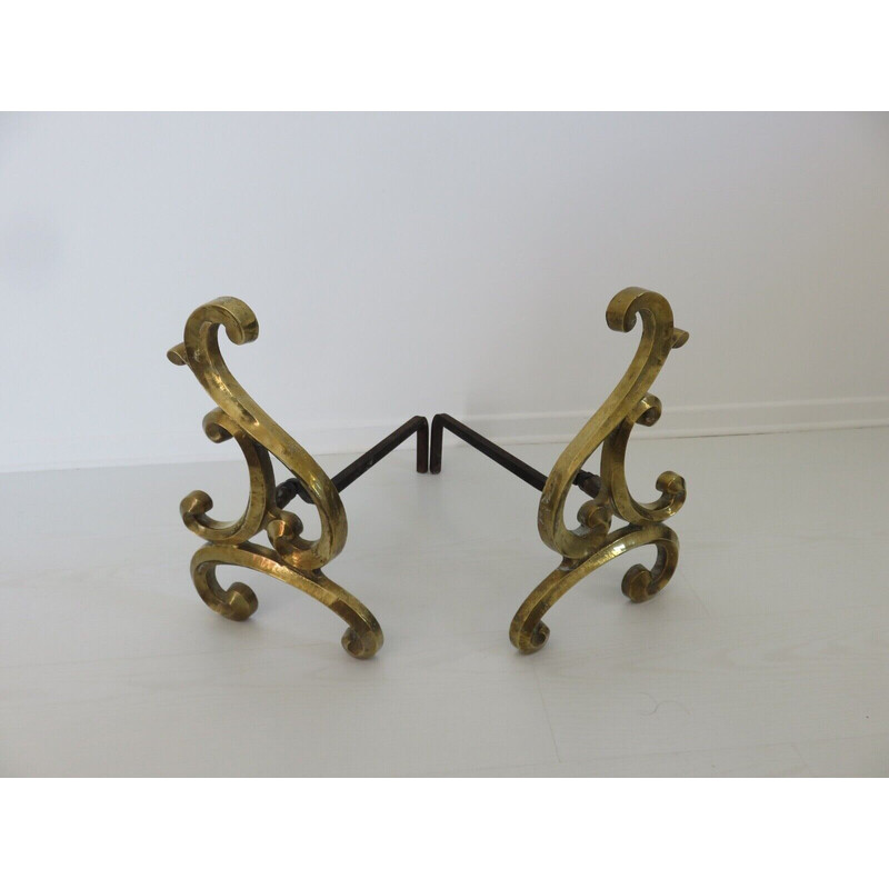 Coppia di grandi candelabri d'epoca in stile Art Nouveau in bronzo