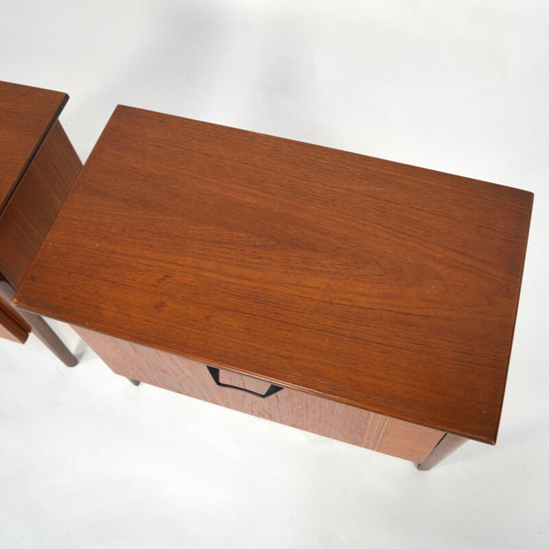 Pair of bedside tables in teak - 1950s