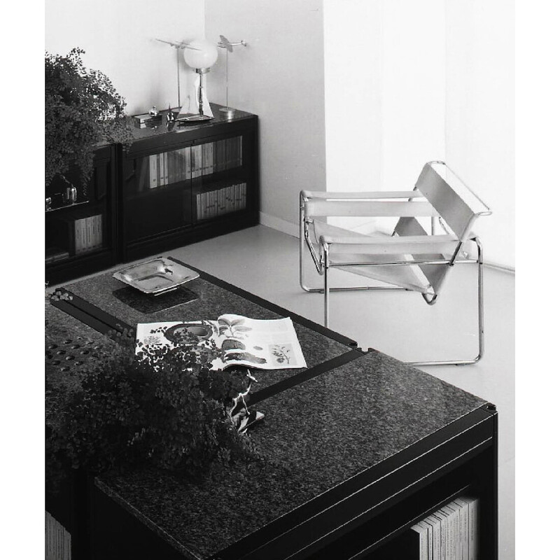 Table basse vintage "4D" avec plateau en marbre par Angelo Mangiarotti pour Molteni, 1970