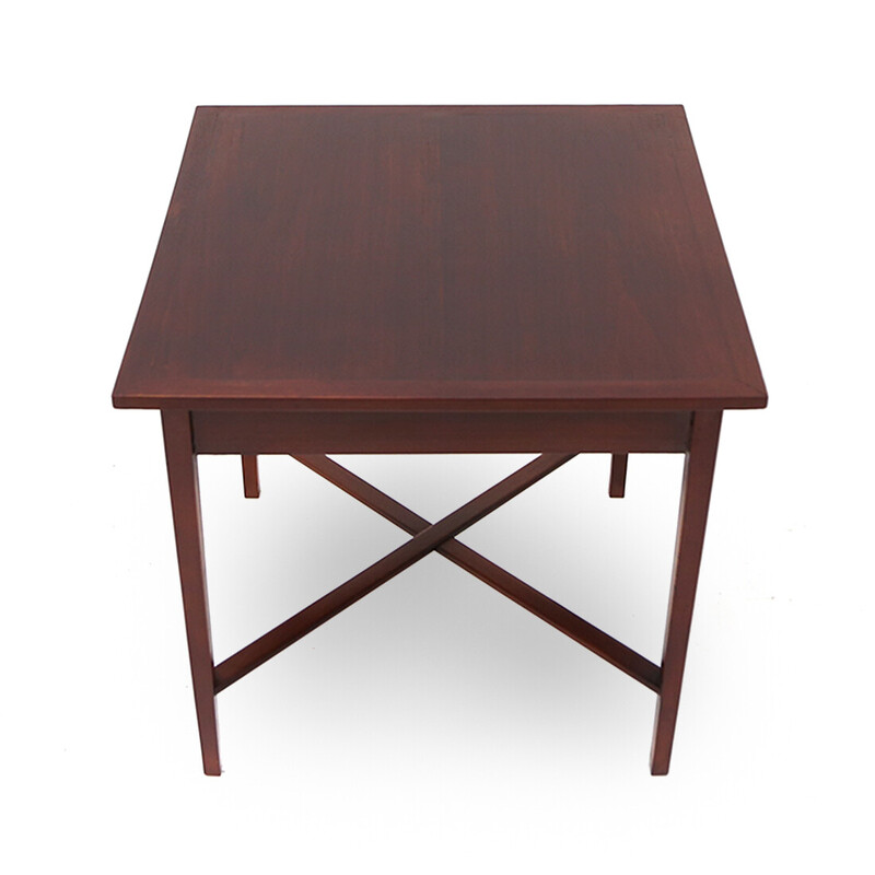 Vintage square wooden table, 1940s