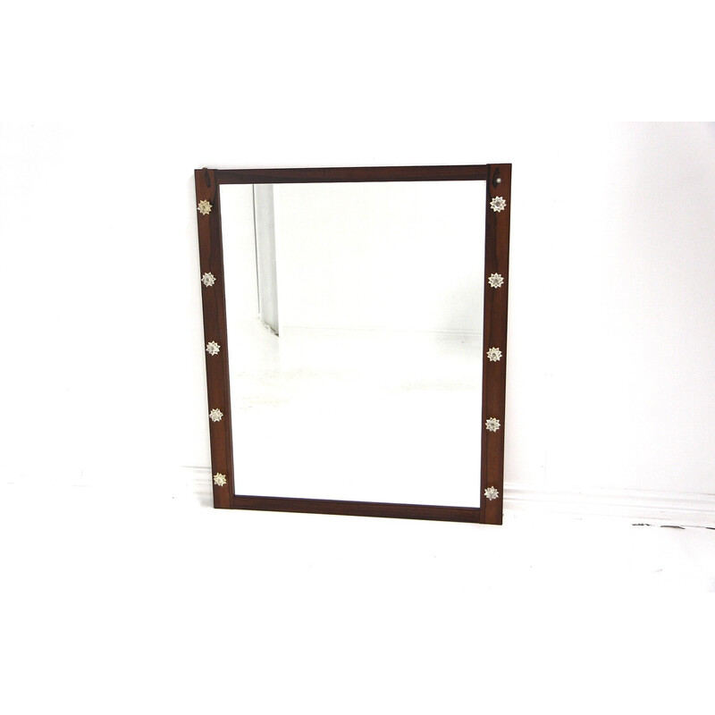 Vintage rosewood mirror "Stardust" by Ab Nybrofabriken Fröseke, Sweden 1960