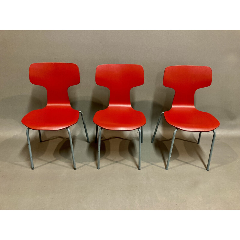 Juego de 6 sillas infantiles vintage de Arne Jacobsen para Fritz Hansen, 1960
