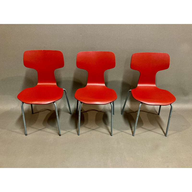 Conjunto de 6 cadeiras de criança de Arne Jacobsen para Fritz Hansen, 1960