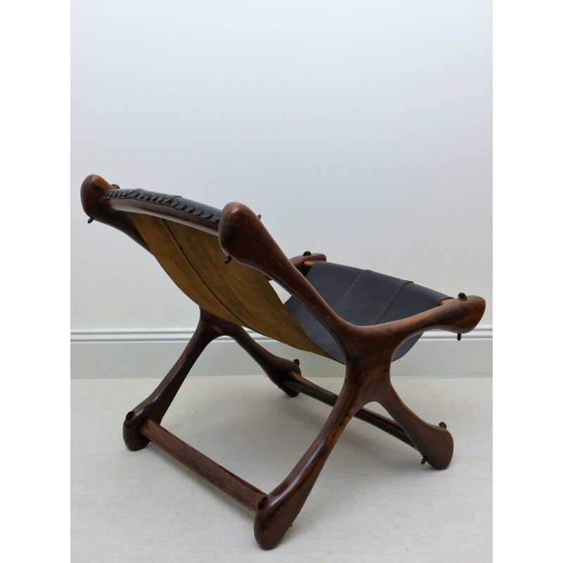DON S.SHOEMAKER black rosewood and leather armchair - 1960s