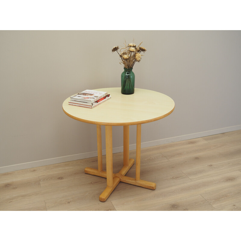 Vintage beechwood round table, Denmark 1990s