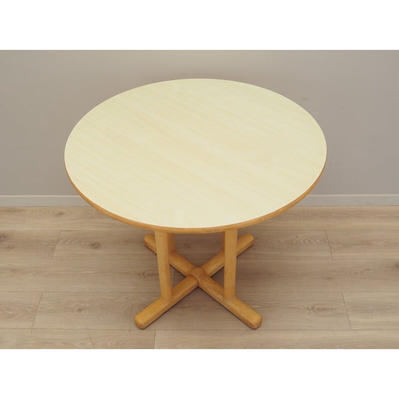 Vintage beechwood round table, Denmark 1990s