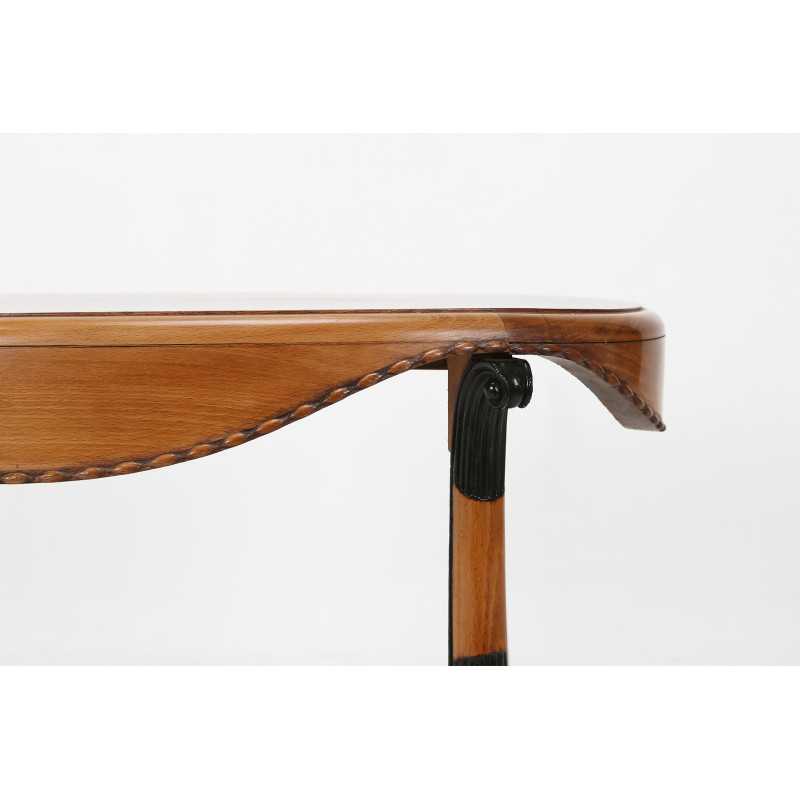 Mesa auxiliar vintage de madera maciza de roble de Paul Follot, 1925