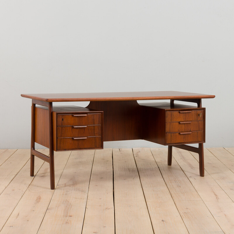 Vintage rosewood desk model 75 by Gunni Omann Jun, Denmark 1950s