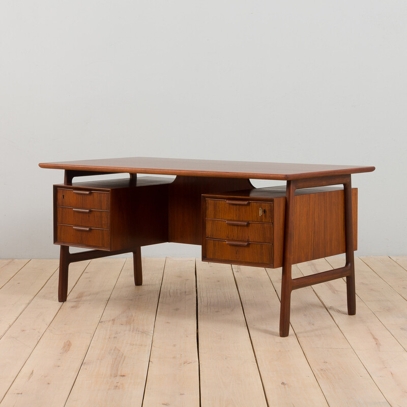 Vintage rosewood desk model 75 by Gunni Omann Jun, Denmark 1950s