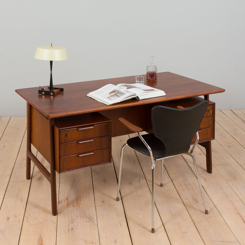 Vintage rosewood desk model 75 by Gunni Omann Jun, Denmark 1950s