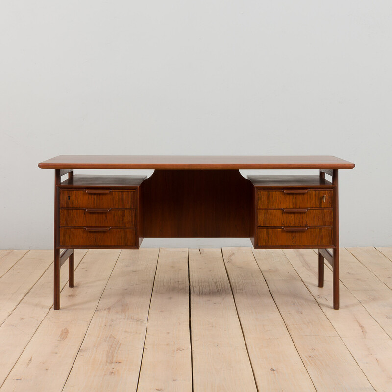 Vintage rosewood desk model 75 by Gunni Omann Jun, Denmark 1950s