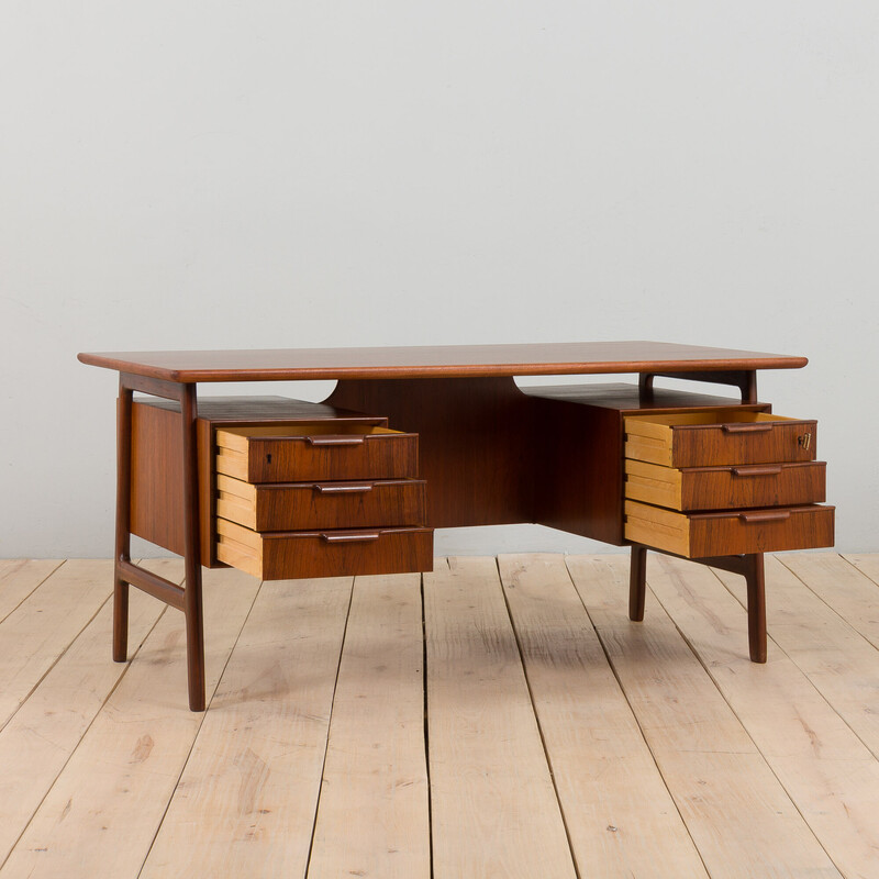 Vintage rosewood desk model 75 by Gunni Omann Jun, Denmark 1950s