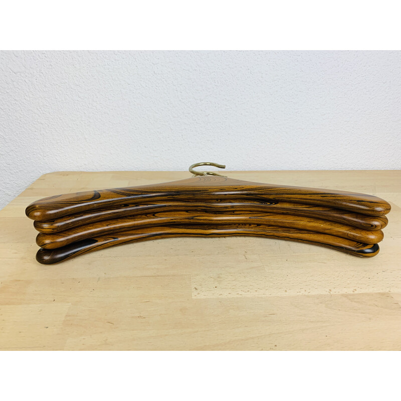 Set van 4 Scandinavische vintage rozenhouten hangers, 1960