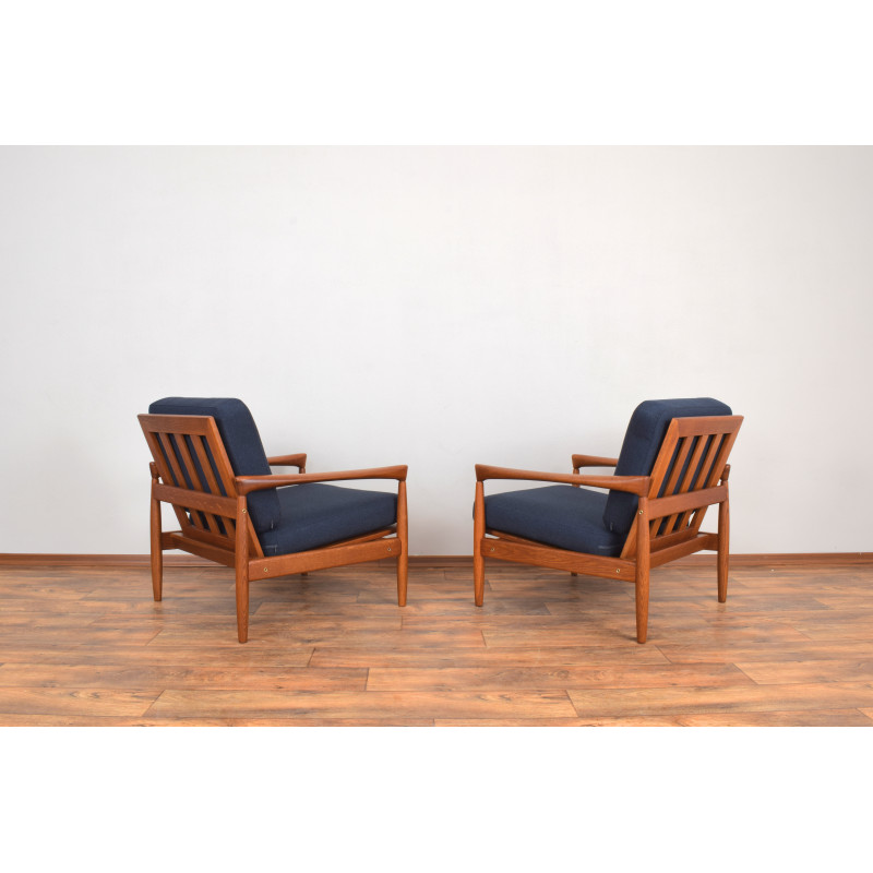 Paar mid-century eikenhouten Kolding fauteuils van Erik Wørts voor Ikea, Polen 1960