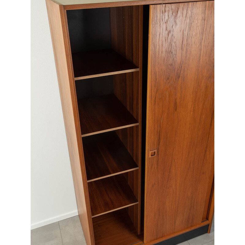 Vintage cabinet in teak veneer with two sliding doors by Domino Møbler, Denmark 1960s