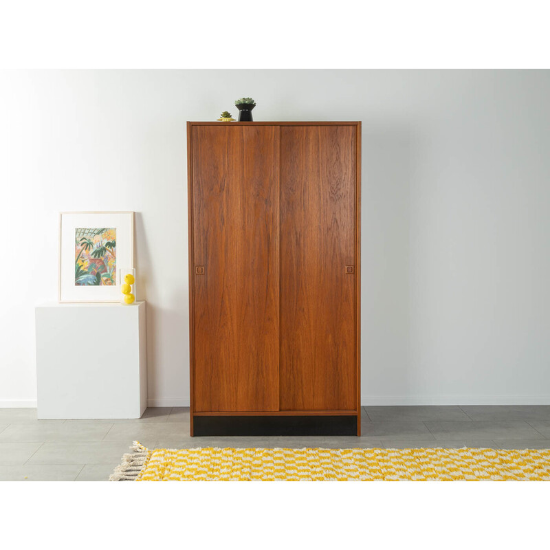 Vintage cabinet in teak veneer with two sliding doors by Domino Møbler, Denmark 1960s